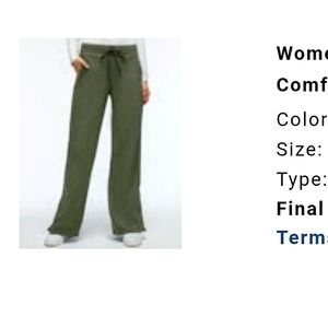 JAANUU scrub pants olive green